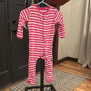Stripped snap up romper